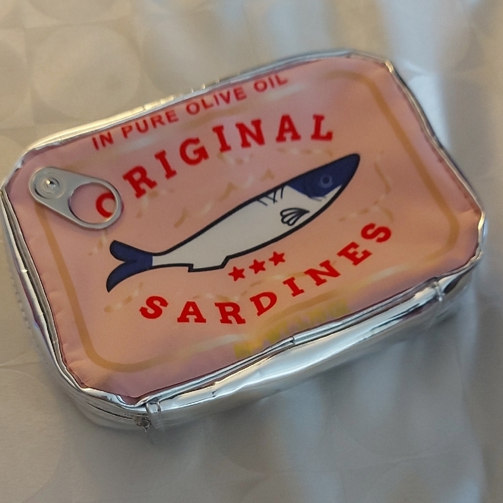 Viral "Original Sardines"  Pink and Silver Cosmetic Bag